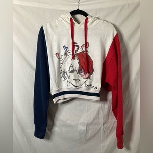 Anime Todoroki Cropped Hoodie❤️🤍 Handmade bunny ears jacket